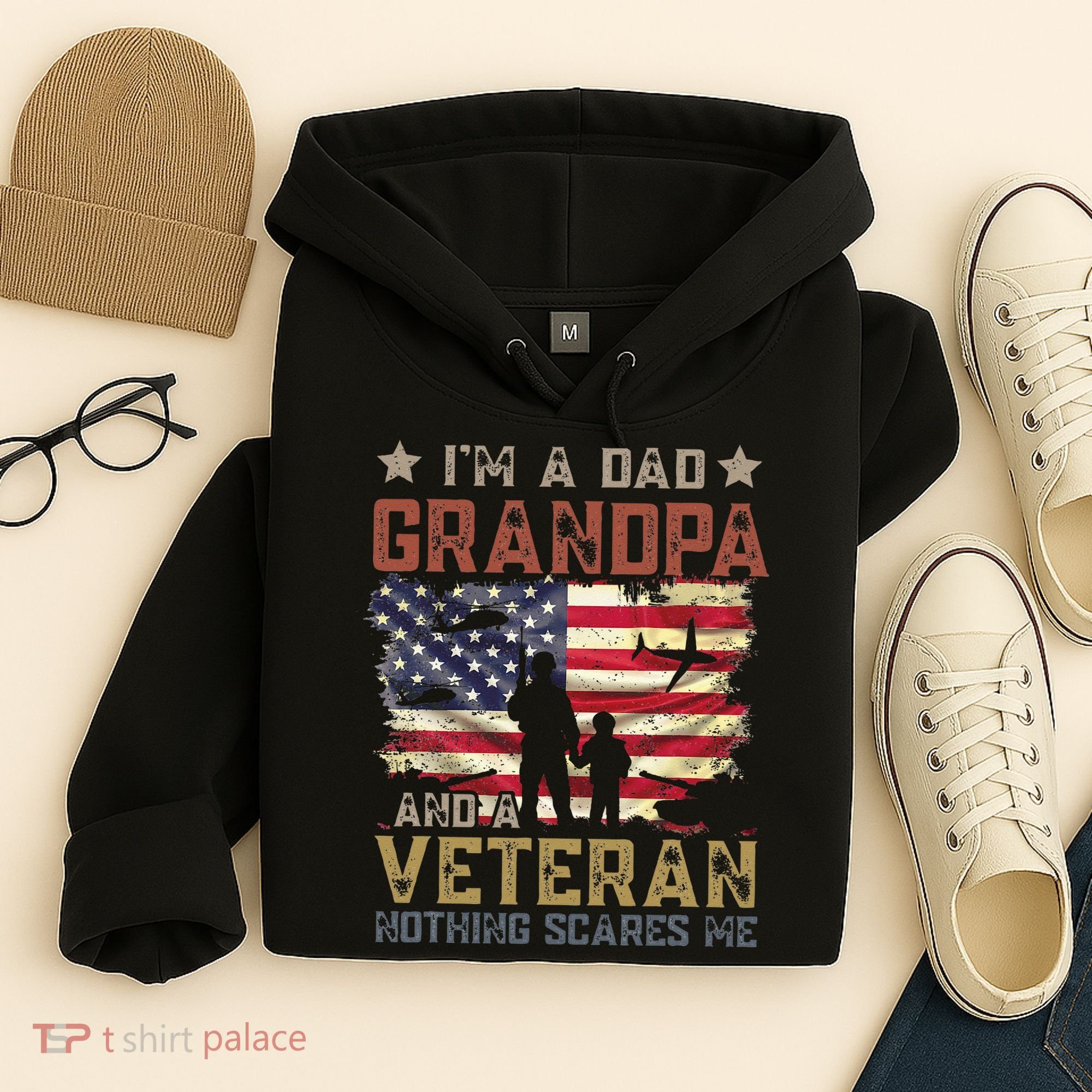 I'm A Dad Grandpa And A Veteran Nothing Scares Me Hoodie