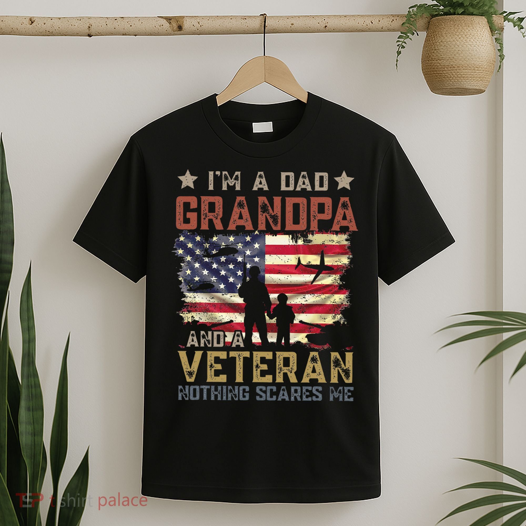 I'm A Dad Grandpa And A Veteran Nothing Scares Me T-Shirt