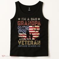 I'm A Dad Grandpa And A Veteran Nothing Scares Me Tank Top thumb 2