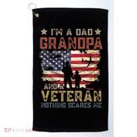 I'm A Dad Grandpa And A Veteran Nothing Scares Me Golf Towel thumb 0