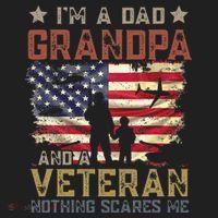 I'm A Dad Grandpa And A Veteran Nothing Scares Me Golf Towel thumb 3