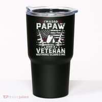 I'm a Dad Papaw And Veteran Nothing Scares Me American Flag Tumbler thumb 0