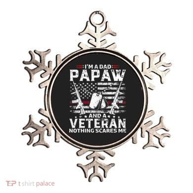 I'm a Dad Papaw And Veteran Nothing Scares Me American Flag Ornament