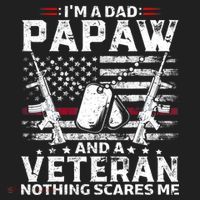 I'm a Dad Papaw And Veteran Nothing Scares Me American Flag Golf Towel thumb 3