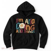 I'm Aria Doing Aria Things Funny Groovy Retro Aria Hoodie thumb 0