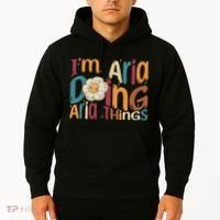 I'm Aria Doing Aria Things Funny Groovy Retro Aria Hoodie thumb 2