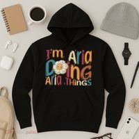 I'm Aria Doing Aria Things Funny Groovy Retro Aria Hoodie thumb 3