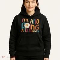 I'm Aria Doing Aria Things Funny Groovy Retro Aria Hoodie thumb 5
