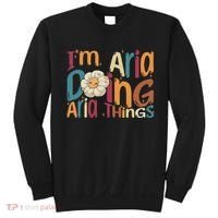 I'm Aria Doing Aria Things Funny Groovy Retro Aria Sweatshirt thumb 0