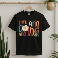 I'm Aria Doing Aria Things Funny Groovy Retro Aria T-Shirt thumb 2