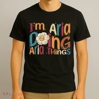 I'm Aria Doing Aria Things Funny Groovy Retro Aria T-Shirt thumb 3