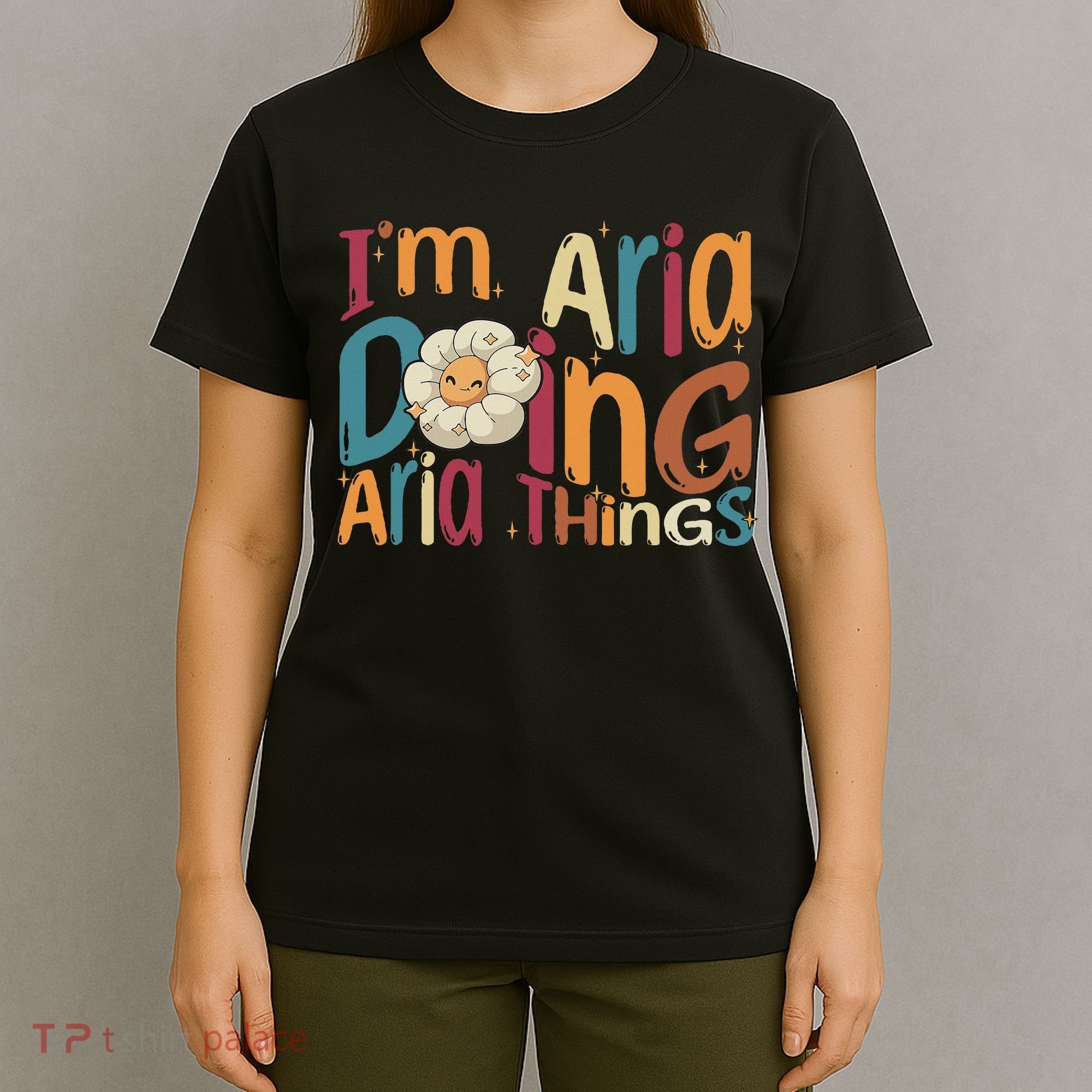 I'm Aria Doing Aria Things Funny Groovy Retro Aria T-Shirt