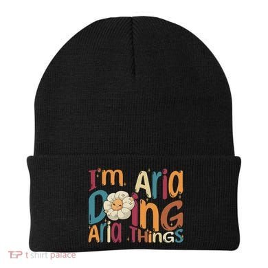 I'm Aria Doing Aria Things Funny Groovy Retro Aria Beanie