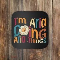 I'm Aria Doing Aria Things Funny Groovy Retro Aria Coaster thumb 0