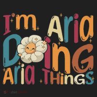I'm Aria Doing Aria Things Funny Groovy Retro Aria Hat thumb 2