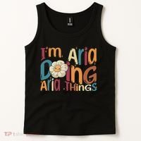 I'm Aria Doing Aria Things Funny Groovy Retro Aria Tank Top thumb 2
