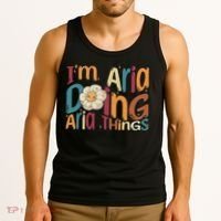 I'm Aria Doing Aria Things Funny Groovy Retro Aria Tank Top thumb 3