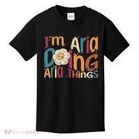 I'm Aria Doing Aria Things Funny Groovy Retro Aria Kids T-Shirt thumb 0