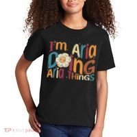 I'm Aria Doing Aria Things Funny Groovy Retro Aria Kids T-Shirt thumb 2