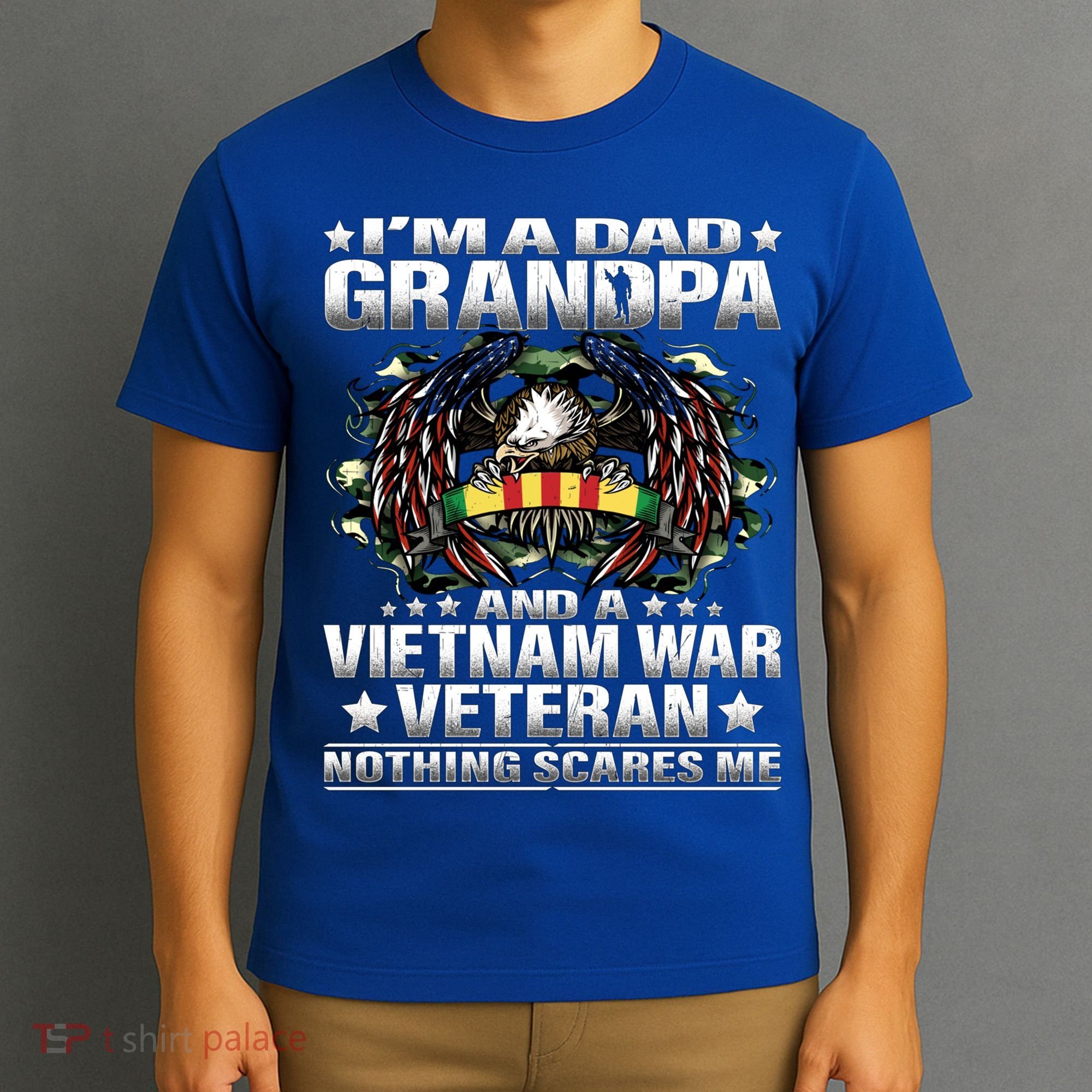 I'm A Dad Grandpa And A Vietnam Veteran Nothing Scares Me Gift T-Shirt