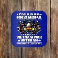 I'm A Dad Grandpa And A Vietnam Veteran Nothing Scares Me Gift Coaster thumb 0