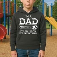 I'm A Dad It's My Job To Fix Everything Kids Hoodie thumb 2