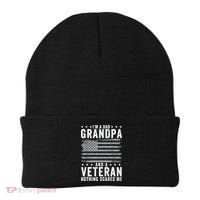 Im A Dad Grandpa And Veteran Fathers Day Papa Grandpa Beanie thumb 0