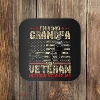 IM A Dad Grandpa And Veteran Fathers Day Papa Grandpa Coaster thumb 0