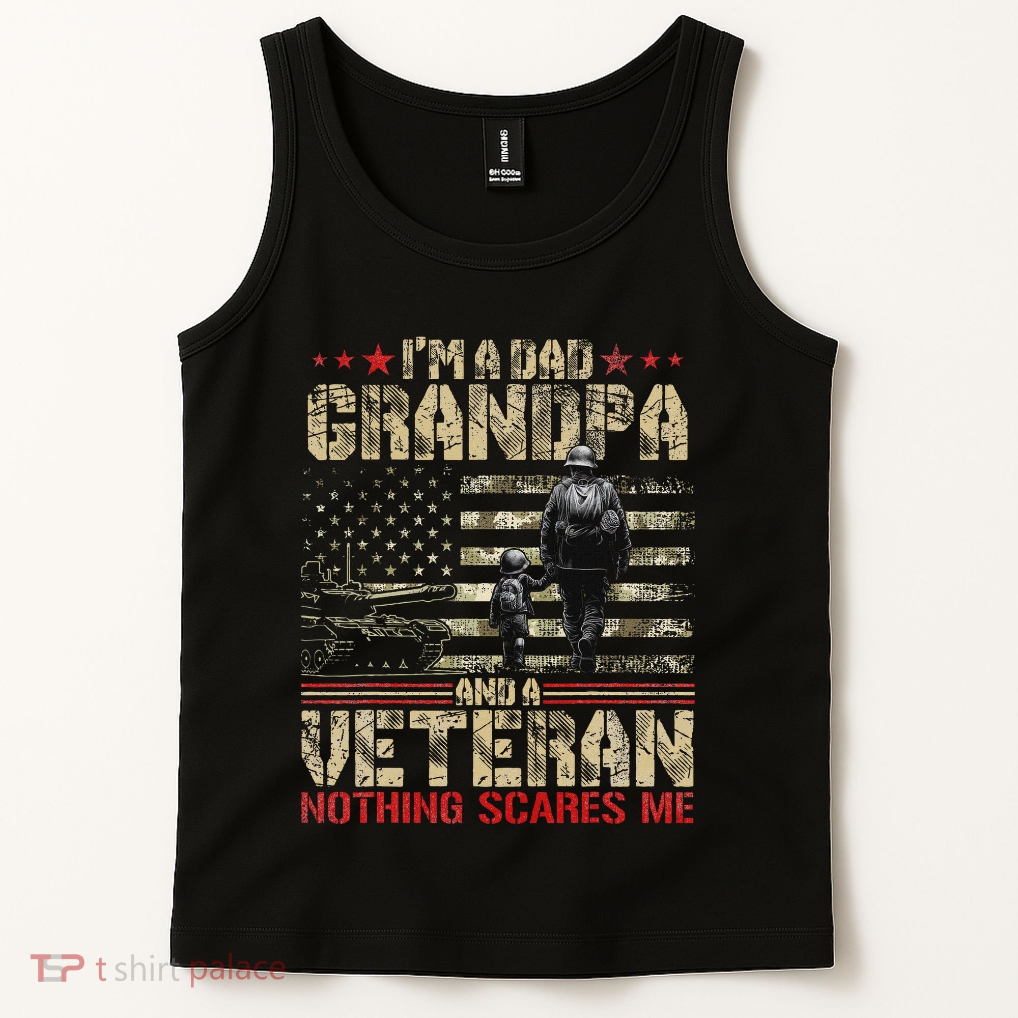 IM A Dad Grandpa And Veteran Fathers Day Papa Grandpa Tank Top