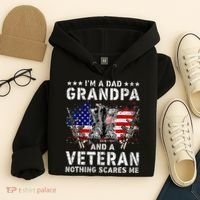 I'm A Dad Grandpa And A Veteran Nothing Scares Me Hoodie thumb 4