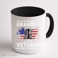 I'm A Dad Grandpa And A Veteran Nothing Scares Me Coffee Mug thumb 1