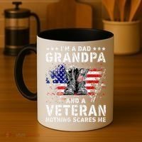 I'm A Dad Grandpa And A Veteran Nothing Scares Me Coffee Mug thumb 4