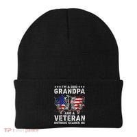 I'm A Dad Grandpa And A Veteran Nothing Scares Me Beanie thumb 0