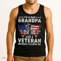I'm A Dad Grandpa And A Veteran Nothing Scares Me Tank Top thumb 3