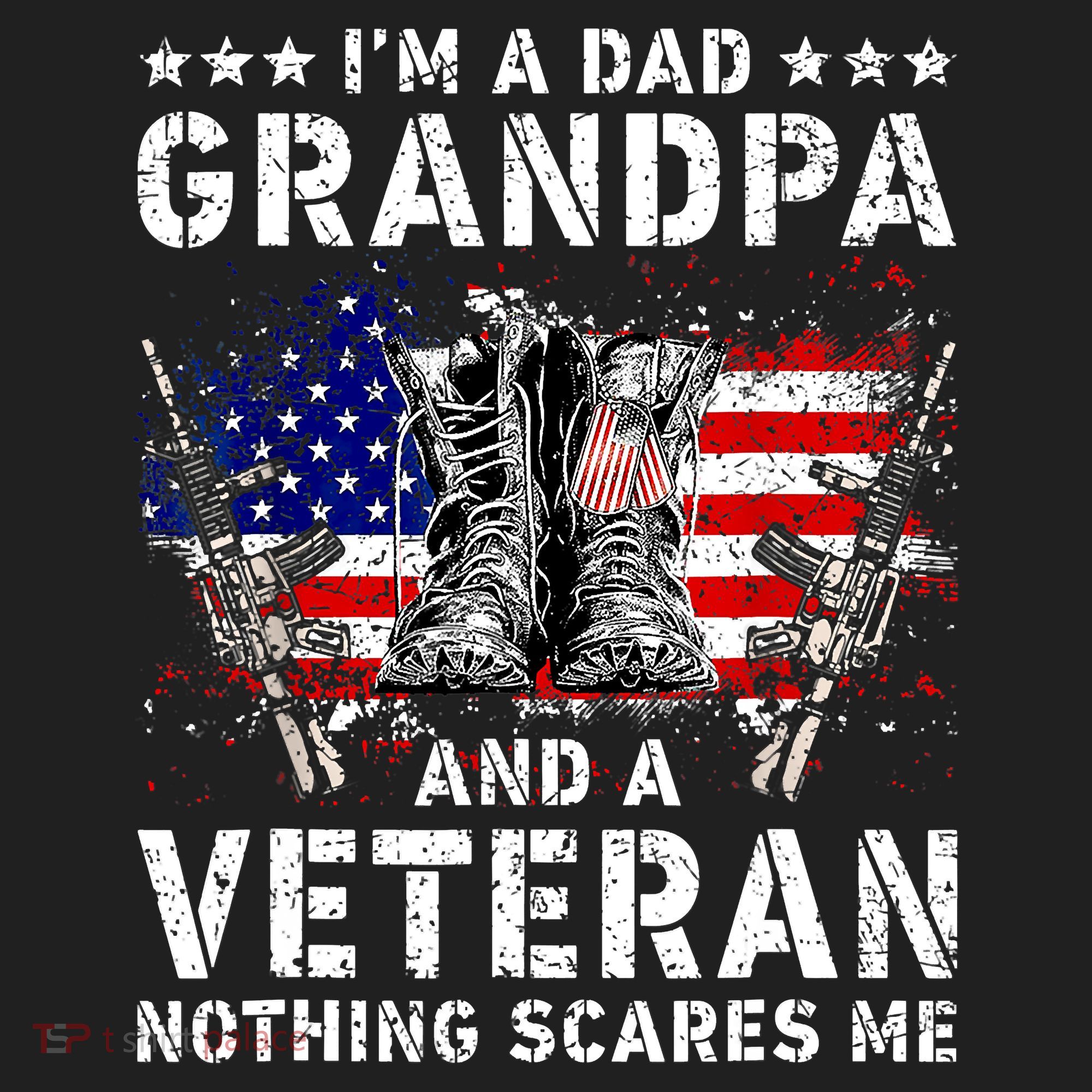 I'm A Dad Grandpa And A Veteran Nothing Scares Me Golf Towel