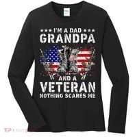 I'm A Dad Grandpa And A Veteran Nothing Scares Me Women's Long Sleeve Shirt thumb 0