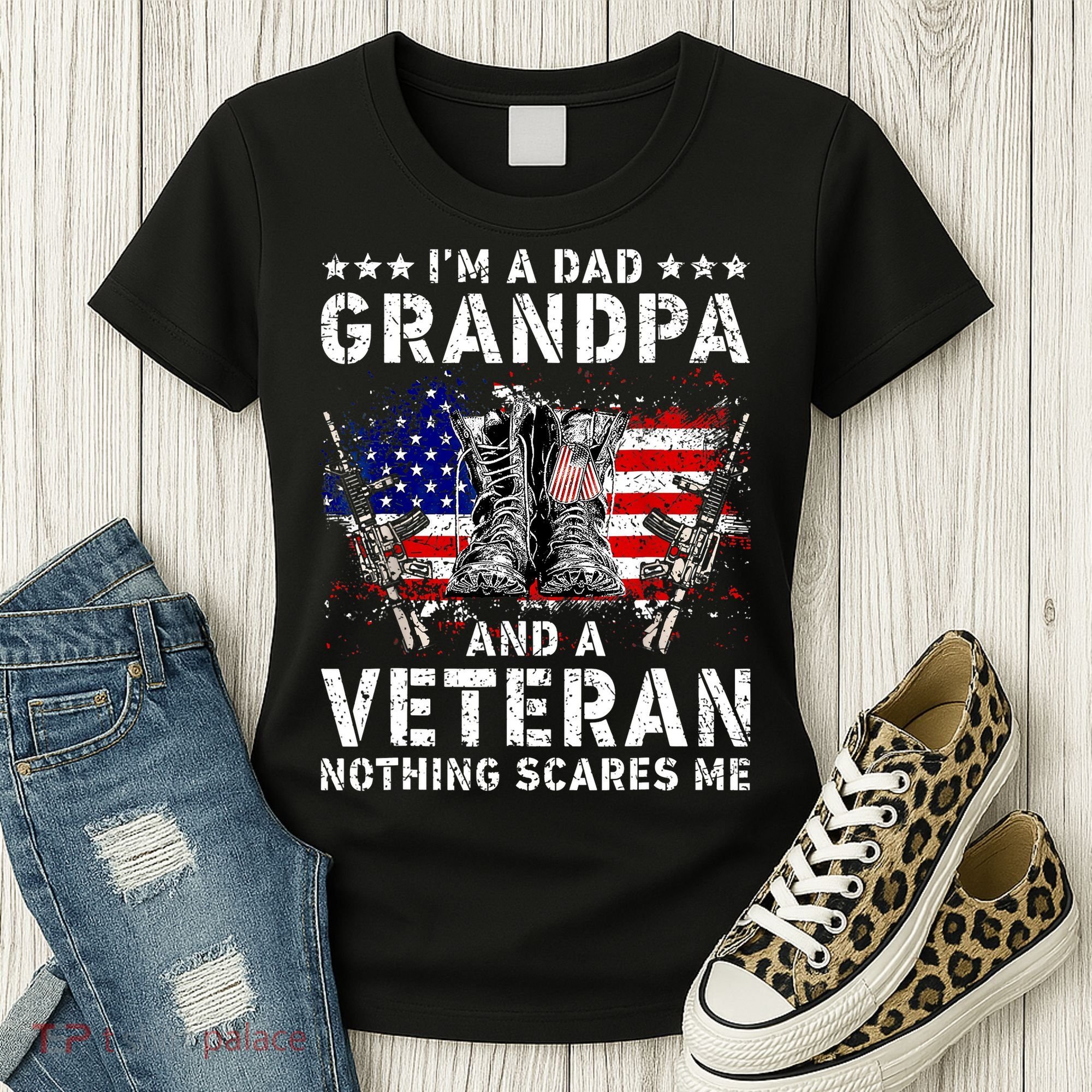 I'm A Dad Grandpa And A Veteran Nothing Scares Me Women's T-Shirt