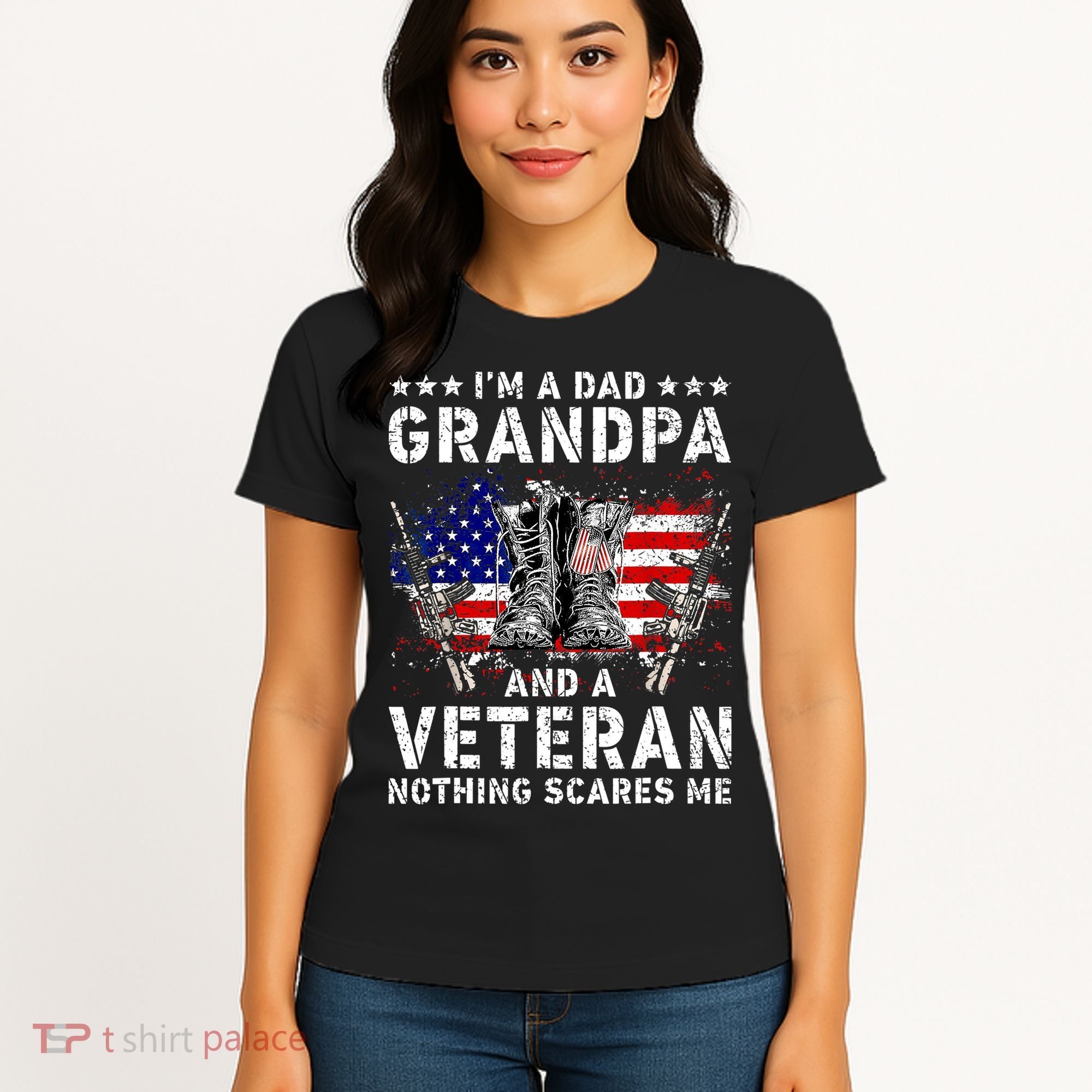 I'm A Dad Grandpa And A Veteran Nothing Scares Me Women's T-Shirt