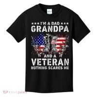 I'm A Dad Grandpa And A Veteran Nothing Scares Me Kids T-Shirt thumb 0