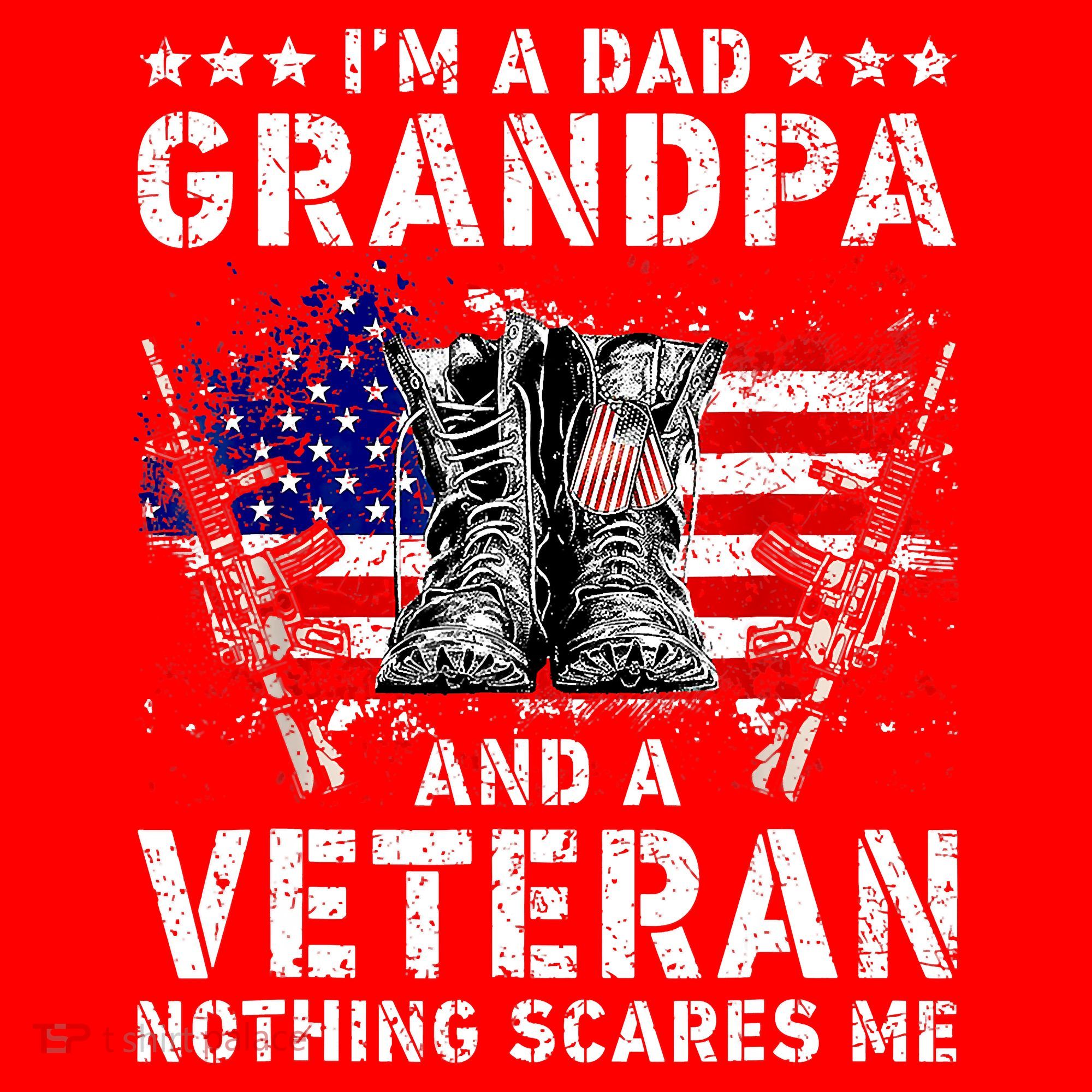 I'm A Dad Grandpa And A Veteran Nothing Scares Me Santa Hat