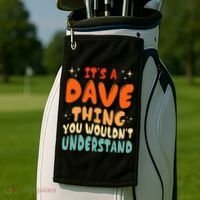 It's A Dave Thing You Wouldn't Understand Retro Groovy 80's  Golf Towel thumb 2