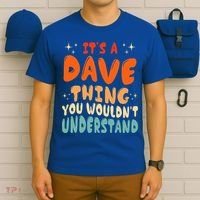 It's A Dave Thing You Wouldn't Understand Retro Groovy 80's  T-Shirt thumb 6