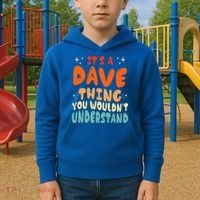 It's A Dave Thing You Wouldn't Understand Retro Groovy 80's  Kids Hoodie thumb 2