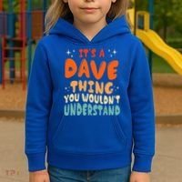 It's A Dave Thing You Wouldn't Understand Retro Groovy 80's  Kids Hoodie thumb 3