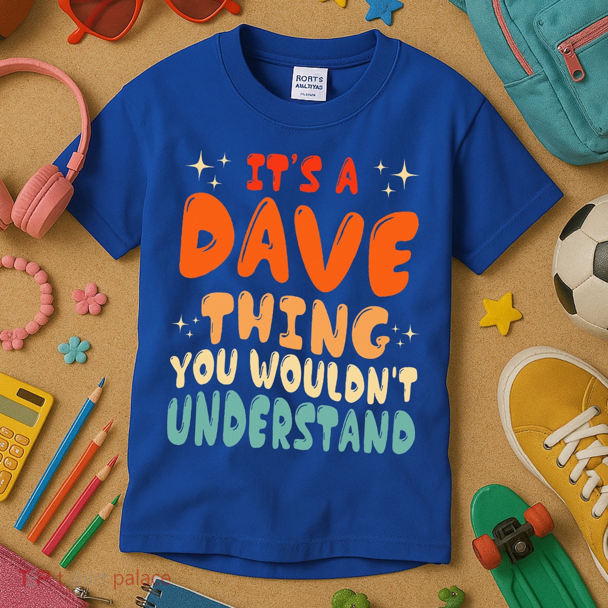 It's A Dave Thing You Wouldn't Understand Retro Groovy 80's  Kids T-Shirt
