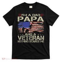 I'm A Dad Papa And Veteran Funny Retro Dad Papa Grandpa T-Shirt thumb 0