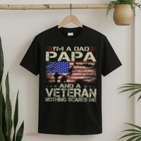 I'm A Dad Papa And Veteran Funny Retro Dad Papa Grandpa T-Shirt thumb 2