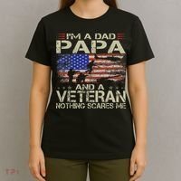 I'm A Dad Papa And Veteran Funny Retro Dad Papa Grandpa T-Shirt thumb 4