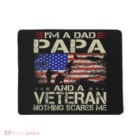 I'm A Dad Papa And Veteran Funny Retro Dad Papa Grandpa Mousepad thumb 0