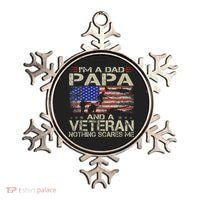 I'm A Dad Papa And Veteran Funny Retro Dad Papa Grandpa Ornament thumb 0
